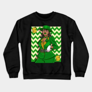 African American Leprechaun St. Patricks Day Crewneck Sweatshirt